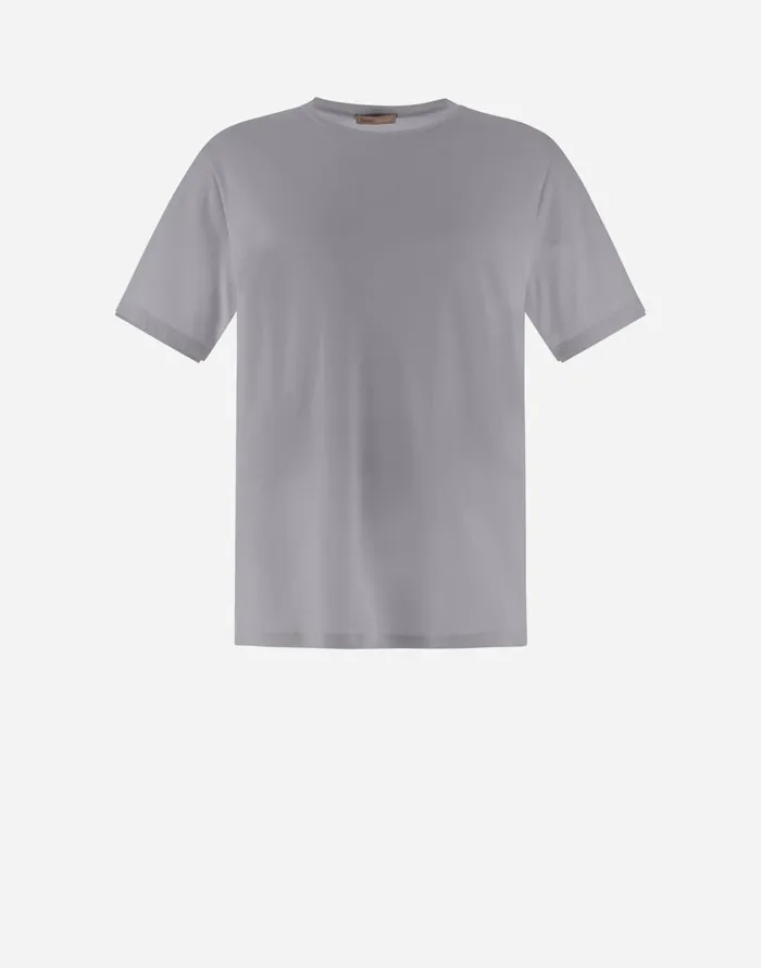 Herno RESORT TSHIRT IN BASIC COTTON Grey Men Tshirts and Polo Shirts