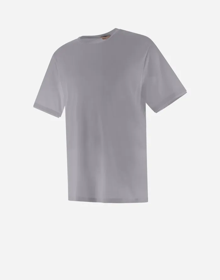 Herno RESORT TSHIRT IN BASIC COTTON Grey Men Tshirts and Polo Shirts