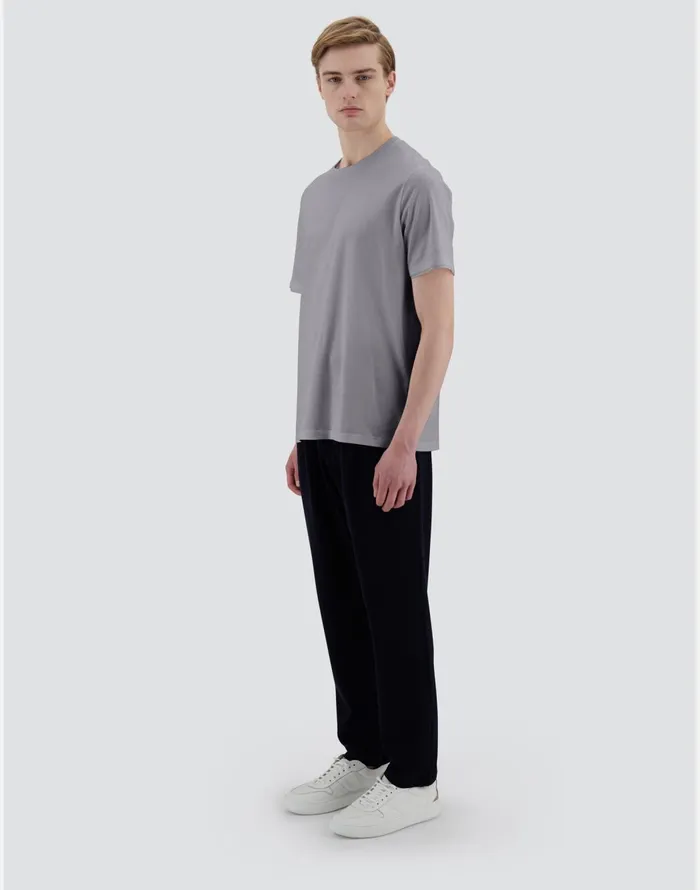 Herno RESORT TSHIRT IN BASIC COTTON Grey Men Tshirts and Polo Shirts