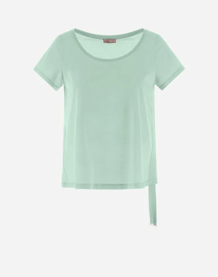 Herno RESORT TSHIRT IN COOL COT Pastel Green Women Tshirts and Tops