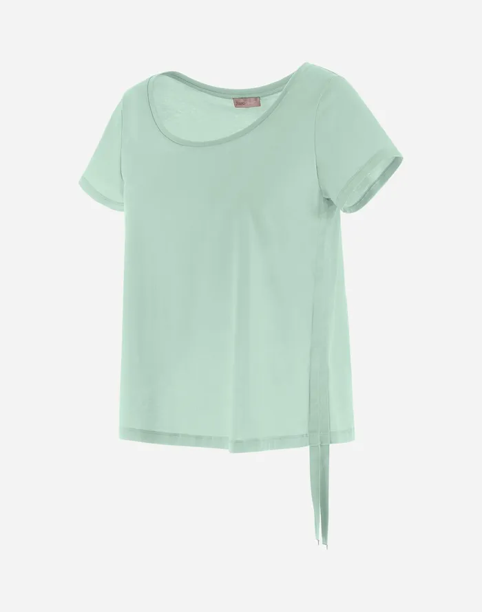 Herno RESORT TSHIRT IN COOL COT Pastel Green Women Tshirts and Tops