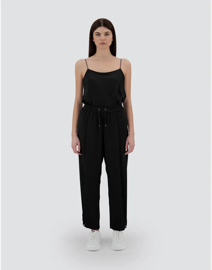 Herno RESORT TROUSERS IN SATIN EFFECT Black Women Trousers