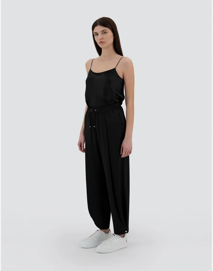 Herno RESORT TROUSERS IN SATIN EFFECT Black Women Trousers