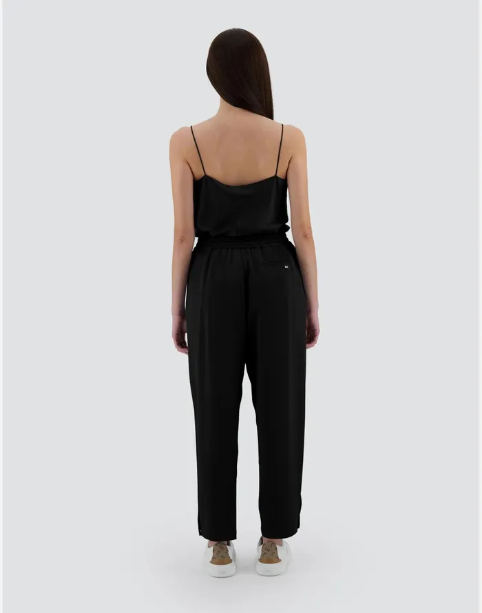 Herno RESORT TROUSERS IN SATIN EFFECT Black Women Trousers
