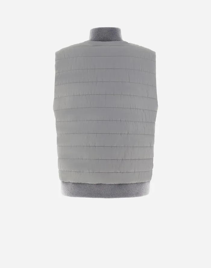 Herno RESORT WAISTCOAT IN LIGHT NYLON STRETCH and KNIT Light Grey Men Vests