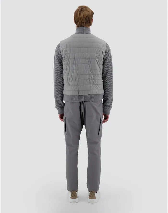Herno RESORT WAISTCOAT IN LIGHT NYLON STRETCH and KNIT Light Grey Men Vests