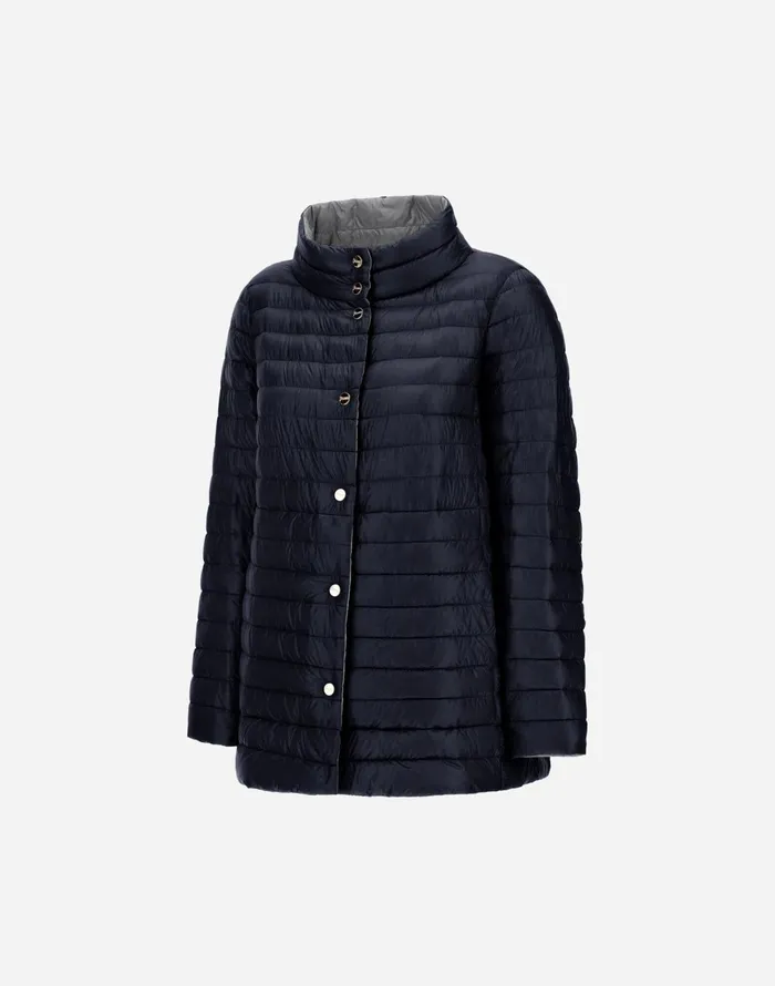 Herno REVERSIBLE ASHAPE JACKET IN NYLON ULTRALIGHT Blue Grey Women AShape
