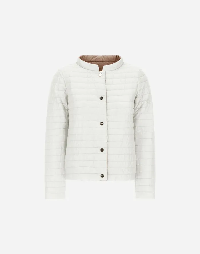 Herno REVERSIBLE JACKET IN ECOAGE AND NYLON ULTRALIGHT Whitecamel Women Parka and Jackets