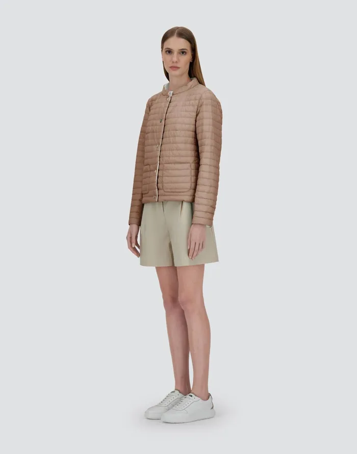 Herno REVERSIBLE JACKET IN ECOAGE AND NYLON ULTRALIGHT Whitecamel Women Parka and Jackets