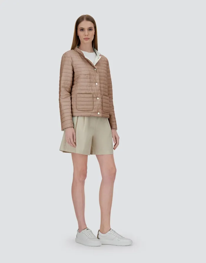 Herno REVERSIBLE JACKET IN ECOAGE AND NYLON ULTRALIGHT Whitecamel Women Parka and Jackets