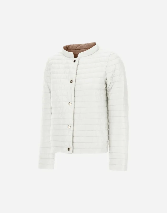 Herno REVERSIBLE JACKET IN ECOAGE AND NYLON ULTRALIGHT Whitecamel Women Parka and Jackets