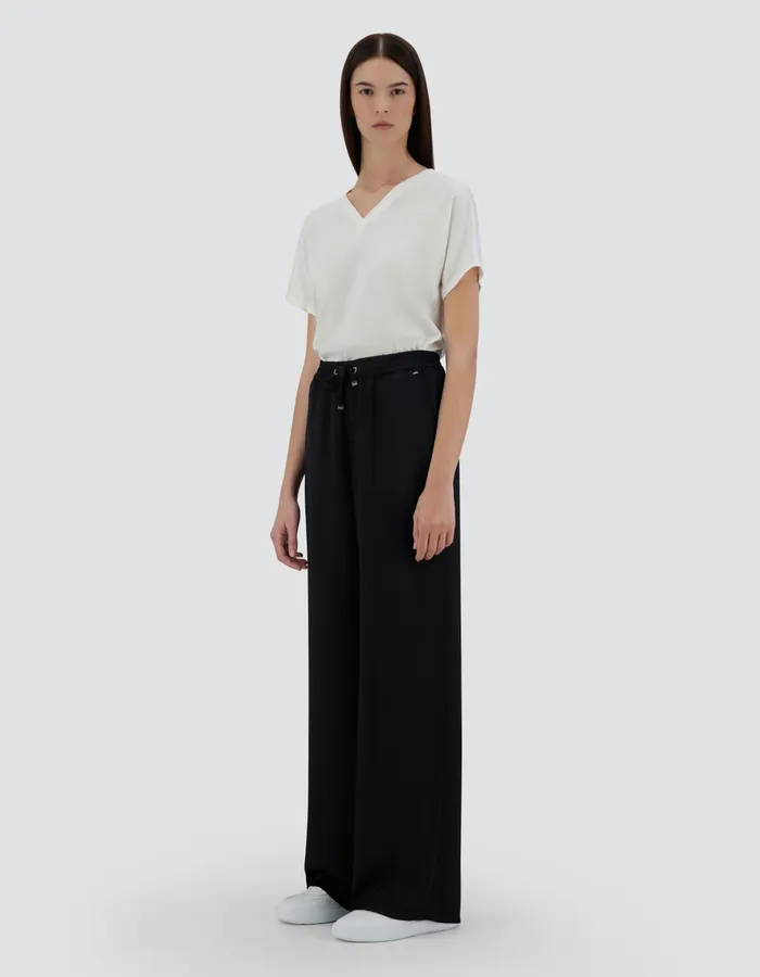 Herno SATIN TROUSERS Black Women Trousers
