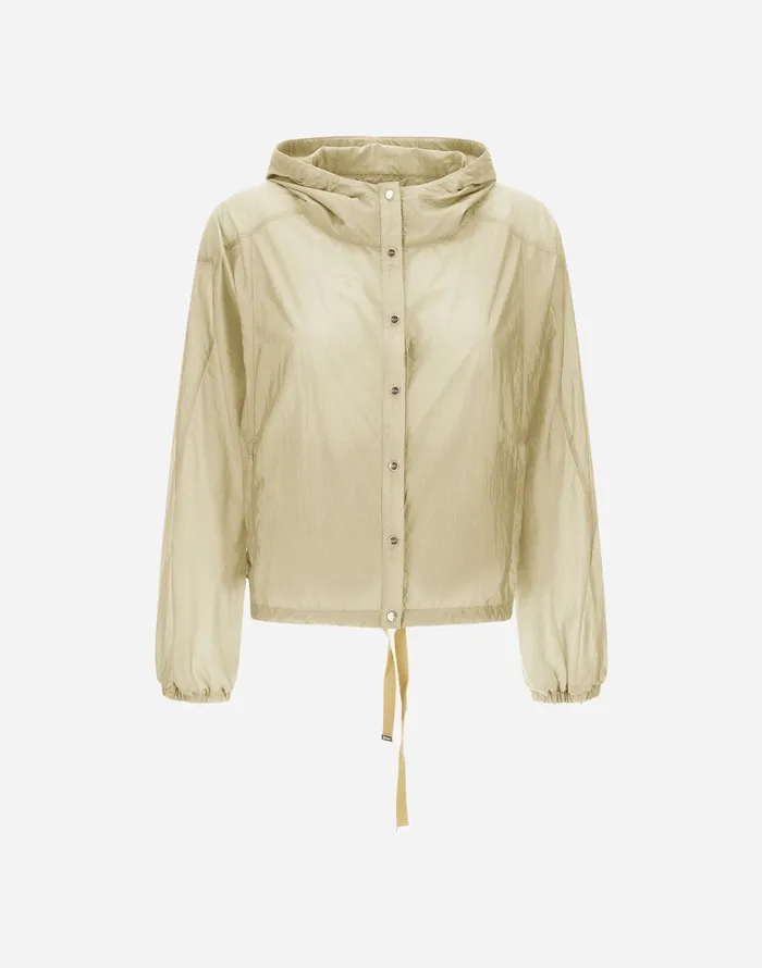 Herno SHINY TECH CRINKLE JACKET Ivory Women Parka and Jackets