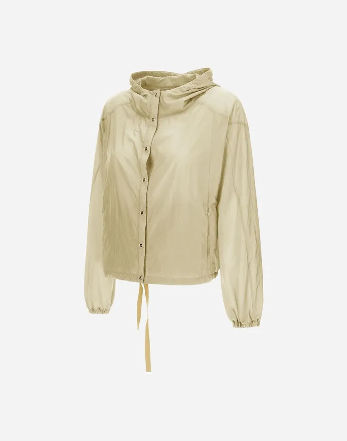 Herno SHINY TECH CRINKLE JACKET Ivory Women Parka and Jackets