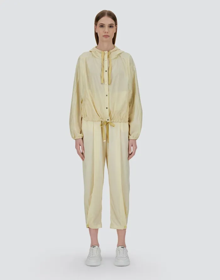 Herno SHINY TECH CRINKLE JACKET Ivory Women Parka and Jackets