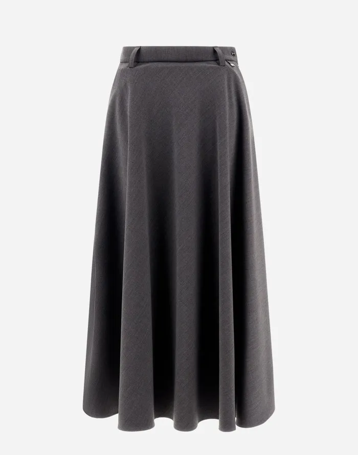 Herno SKIRT IN SOFT WOOL Iron Women Skirts and Dresses