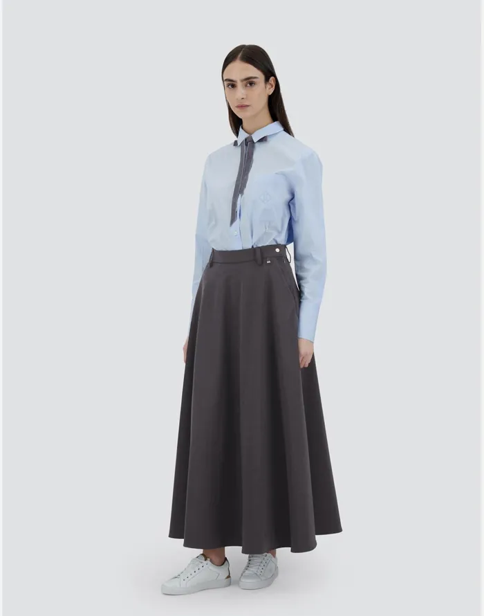 Herno SKIRT IN SOFT WOOL Iron Women Skirts and Dresses