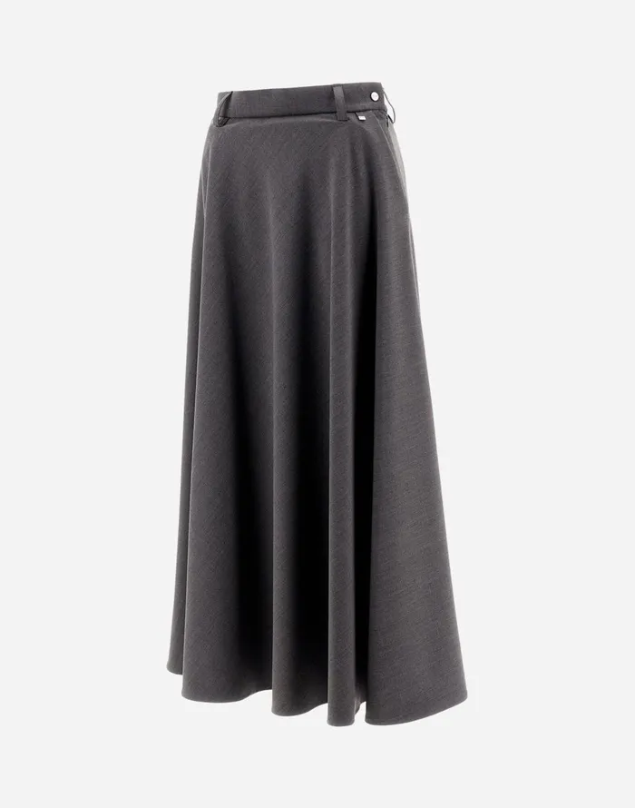 Herno SKIRT IN SOFT WOOL Iron Women Skirts and Dresses