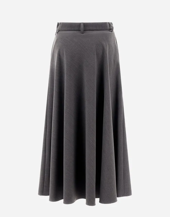 Herno SKIRT IN SOFT WOOL Iron Women Skirts and Dresses