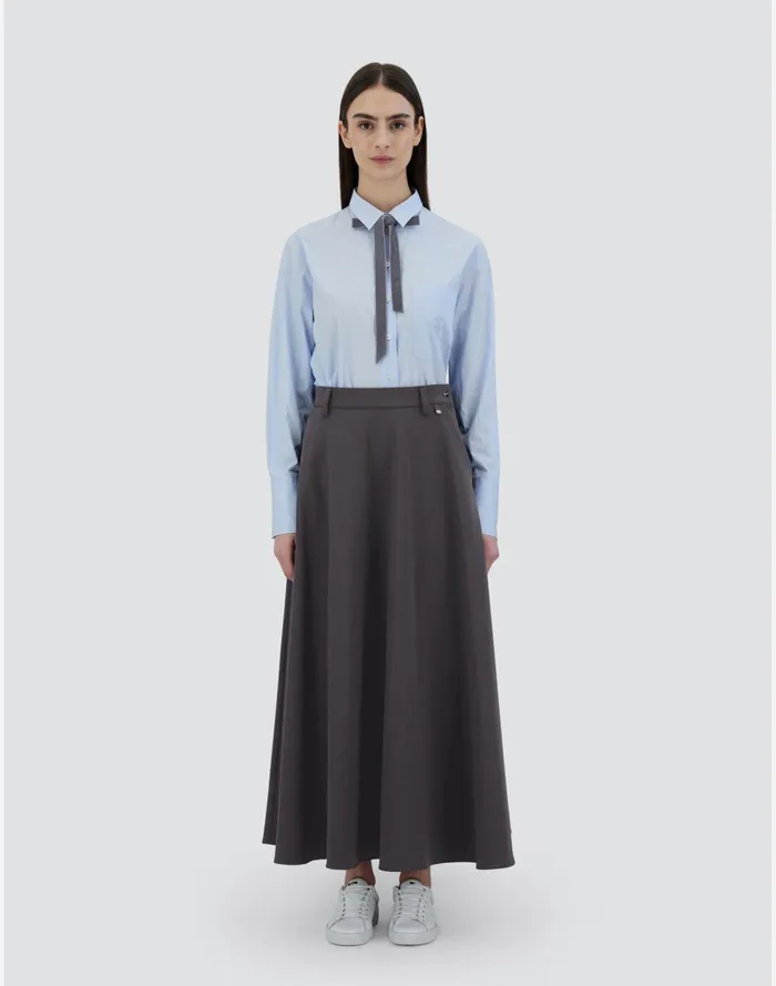 Herno SKIRT IN SOFT WOOL Iron Women Skirts and Dresses
