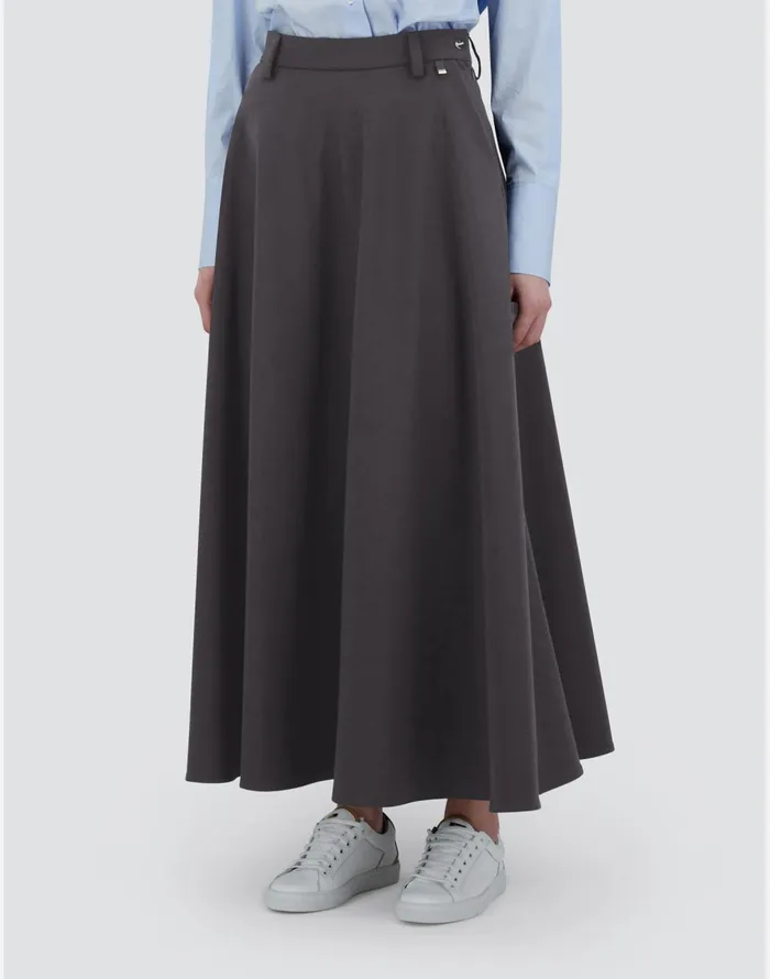 Herno SKIRT IN SOFT WOOL Iron Women Skirts and Dresses
