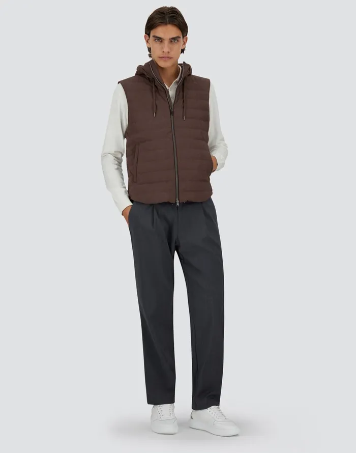 Herno SUEDE EFFECT VEST Dark Brown Men Vests