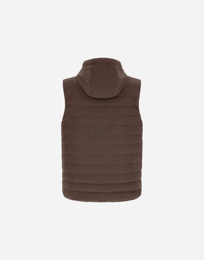 Herno SUEDE EFFECT VEST Dark Brown Men Vests