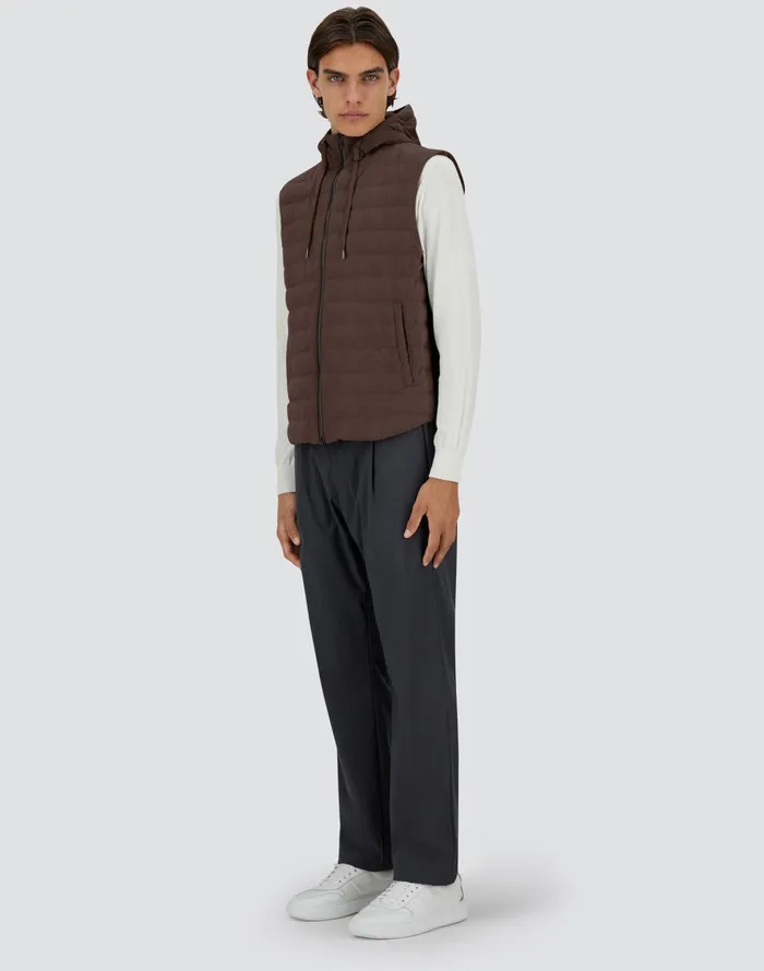 Herno SUEDE EFFECT VEST Dark Brown Men Vests