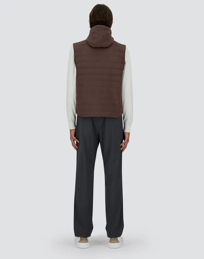 Herno SUEDE EFFECT VEST Dark Brown Men Vests