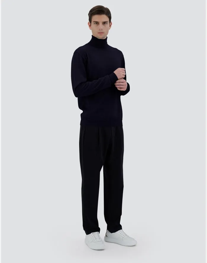 Herno SWEATER IN ENDLESS WOOL Dark Blue Men Sweaters and Cardigan