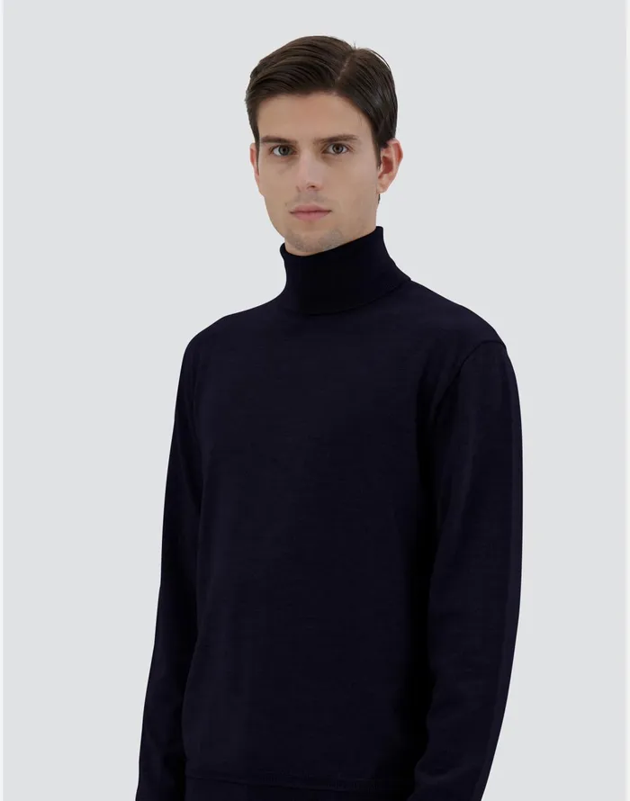 Herno SWEATER IN ENDLESS WOOL Dark Blue Men Sweaters and Cardigan