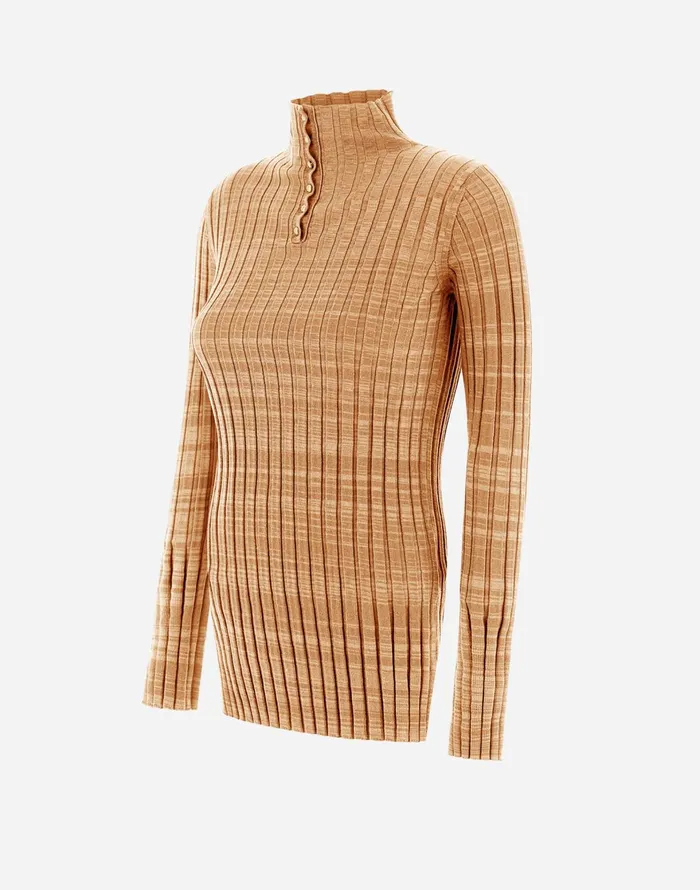 Herno SWEATER IN SILKY WOOL Camel Women Knitwear