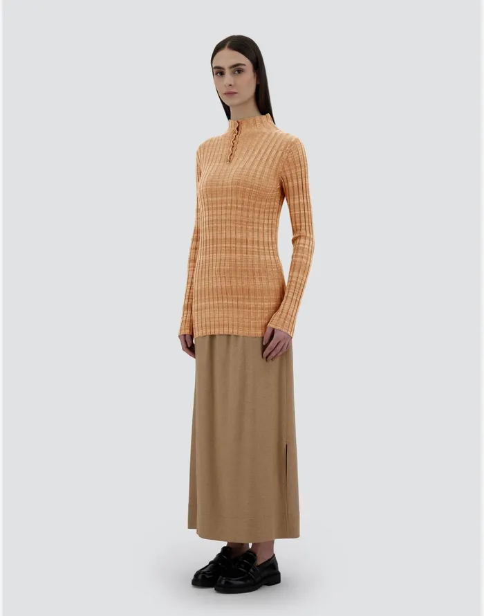 Herno SWEATER IN SILKY WOOL Camel Women Knitwear