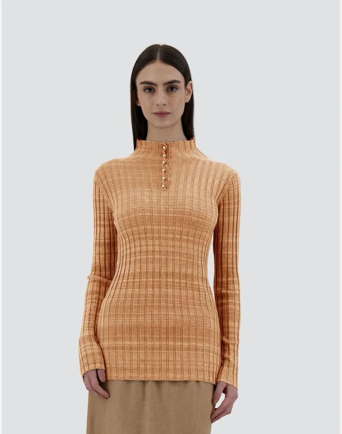 Herno SWEATER IN SILKY WOOL Camel Women Knitwear