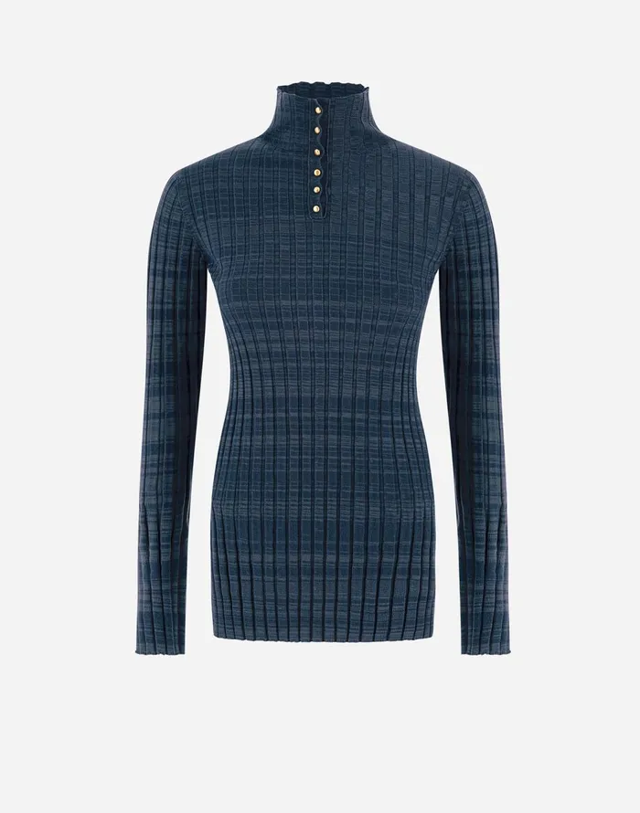Herno SWEATER IN SILKY WOOL Petrolium Women Knitwear
