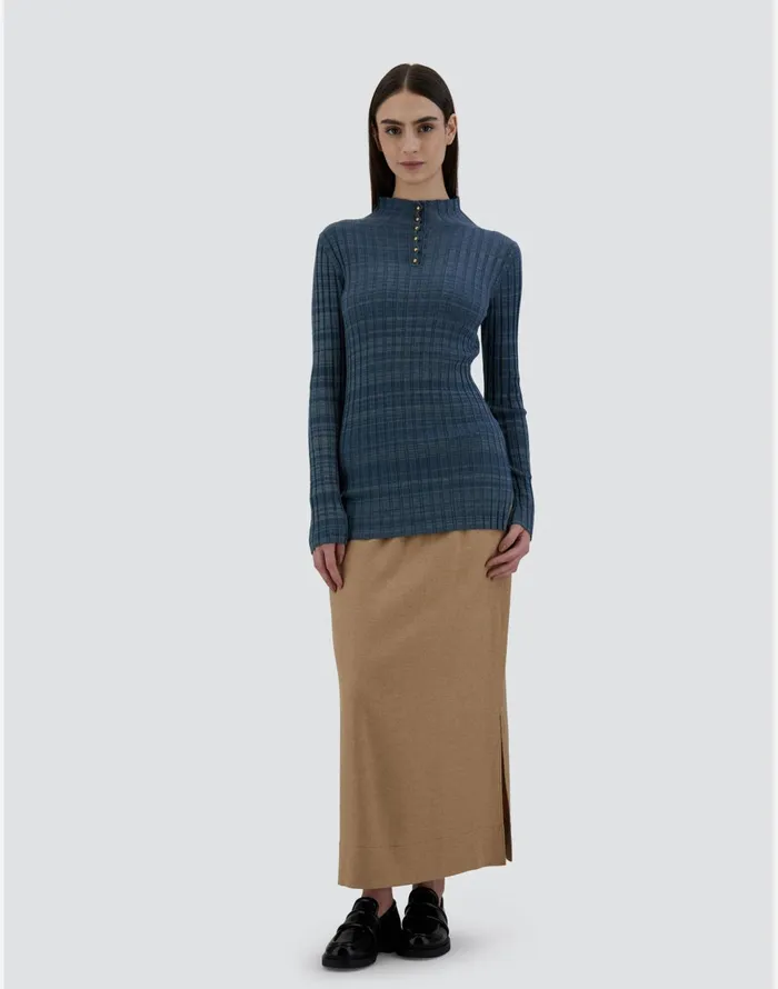 Herno SWEATER IN SILKY WOOL Petrolium Women Knitwear