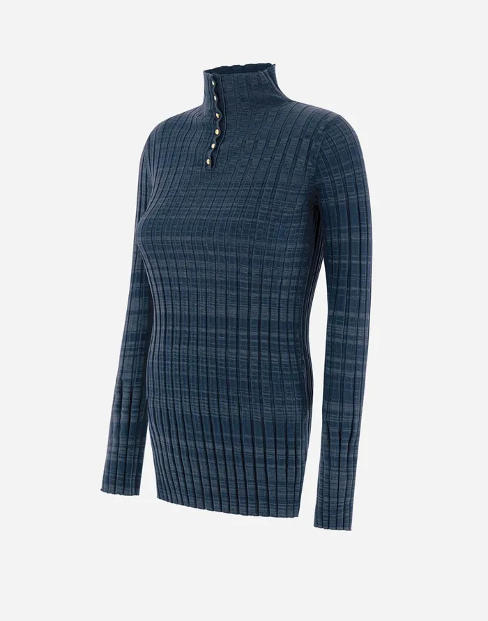 Herno SWEATER IN SILKY WOOL Petrolium Women Knitwear
