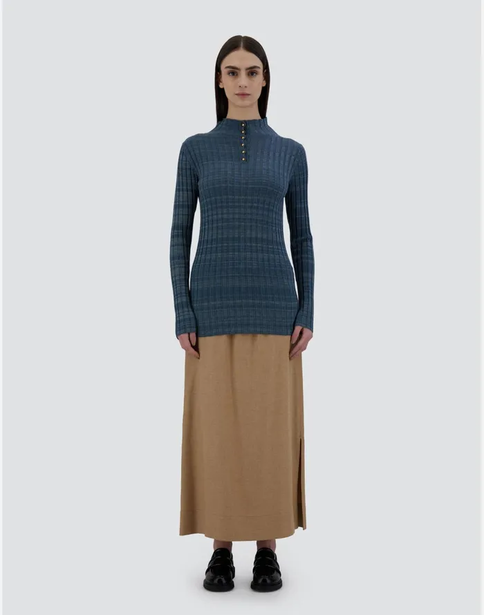 Herno SWEATER IN SILKY WOOL Petrolium Women Knitwear