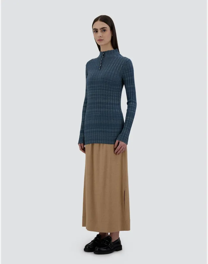 Herno SWEATER IN SILKY WOOL Petrolium Women Knitwear