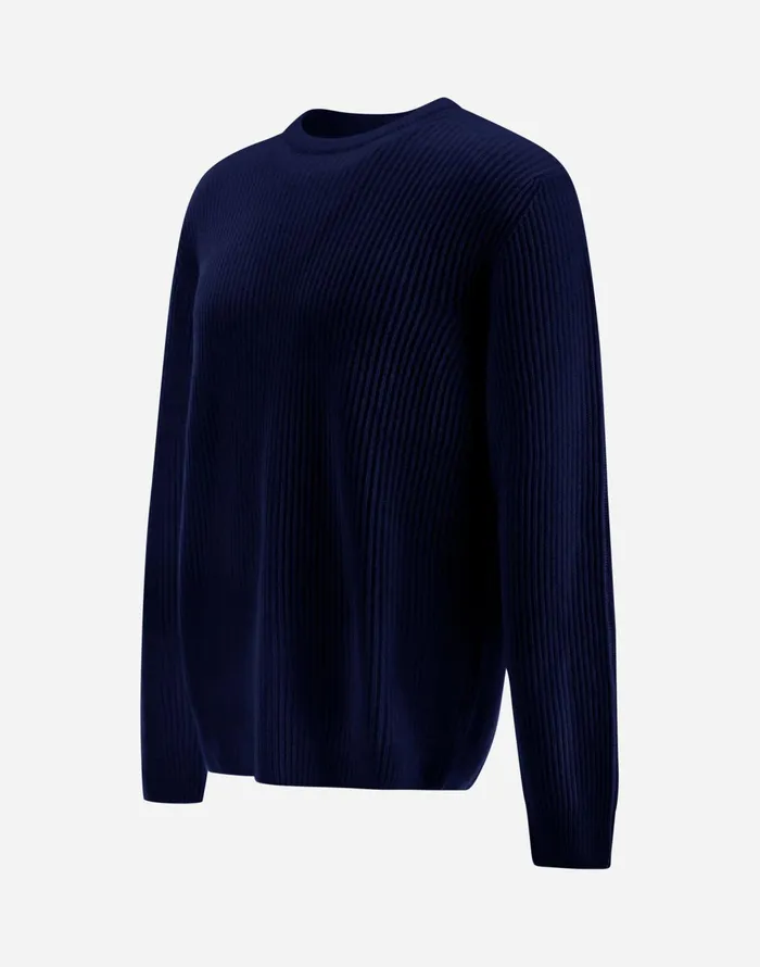 Herno SWEATER IN WOOL CASHMERE Navy Blue Men Sweaters and Cardigan