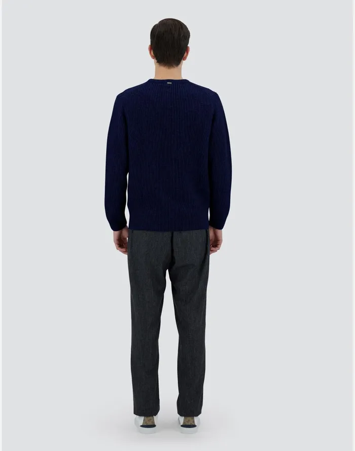 Herno SWEATER IN WOOL CASHMERE Navy Blue Men Sweaters and Cardigan