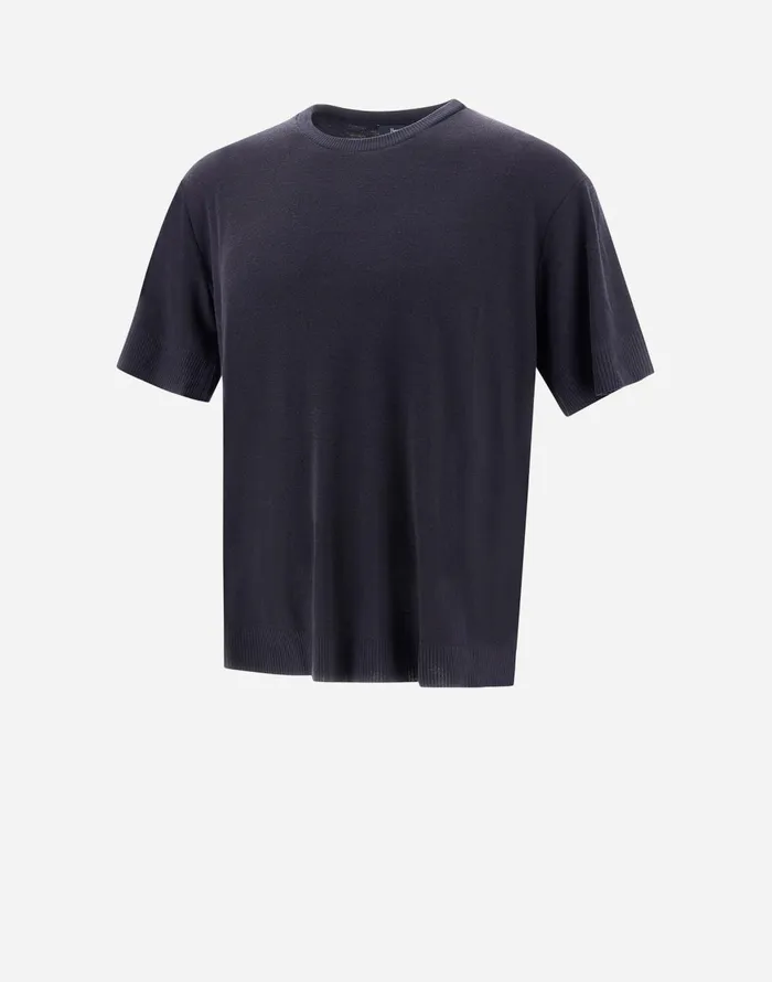 Herno TSHIRT IN FINEWOOL JERSEY Grey Men Tshirts and Polo Shirts