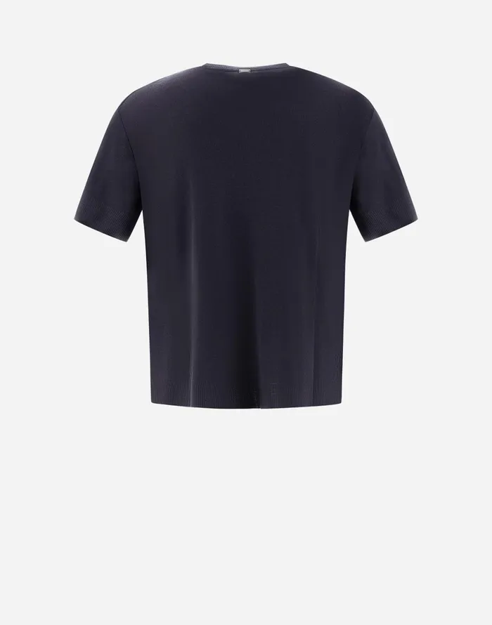 Herno TSHIRT IN FINEWOOL JERSEY Grey Men Tshirts and Polo Shirts