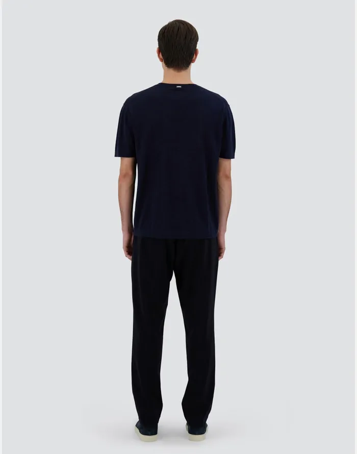 Herno TSHIRT IN SILKYWOOL Dark Blue Men Knitwear