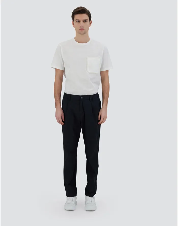 Herno TROUSERS IN COTTON FEEL Navy Blue Men Trousers