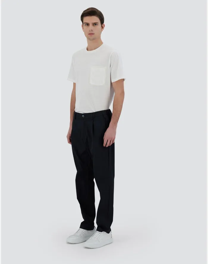 Herno TROUSERS IN COTTON FEEL Navy Blue Men Trousers