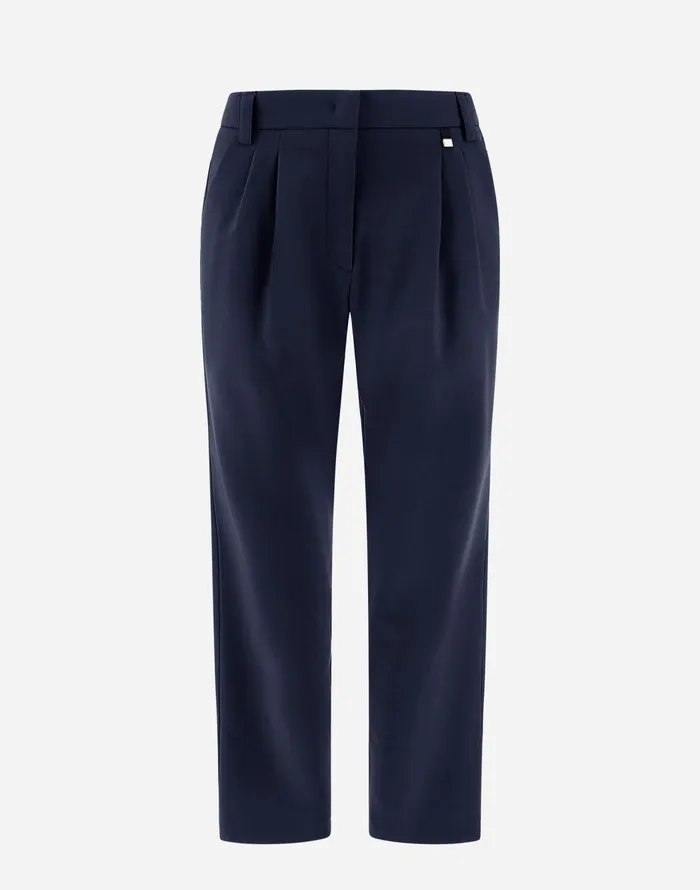 Herno TROUSERS IN FLANNELFEELING Navy Blue Women Trousers