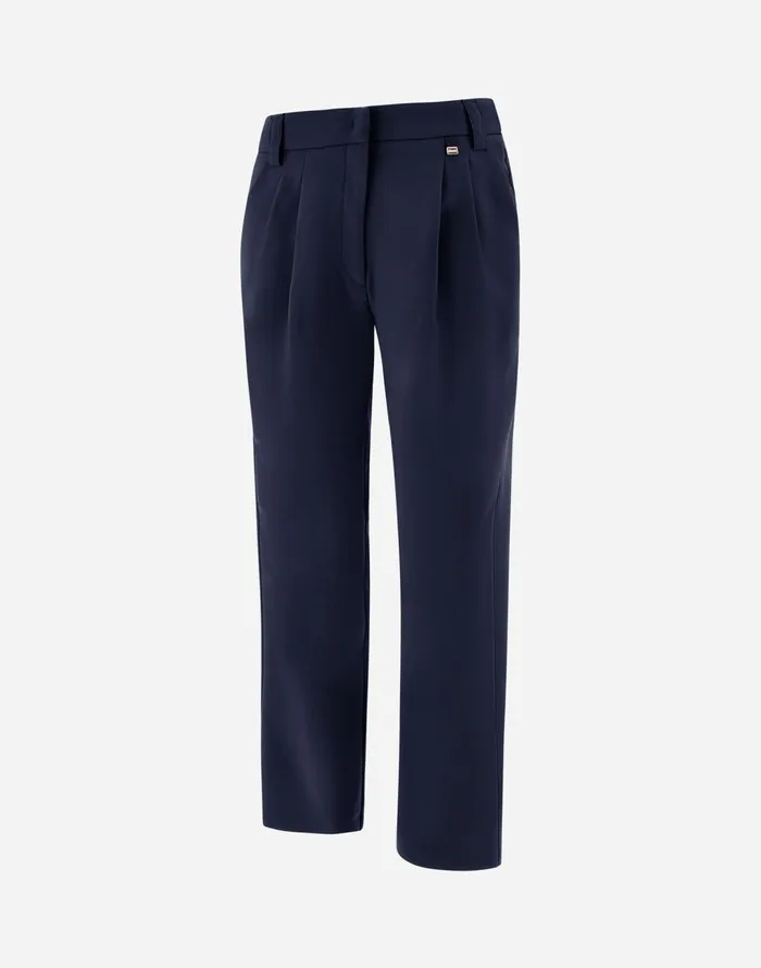 Herno TROUSERS IN FLANNELFEELING Navy Blue Women Trousers