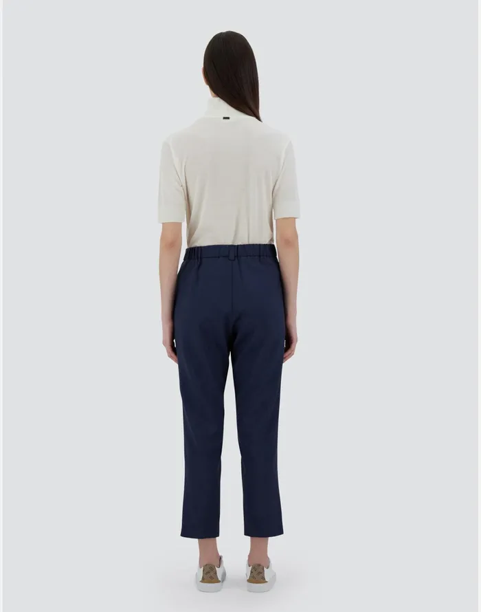 Herno TROUSERS IN FLANNELFEELING Navy Blue Women Trousers