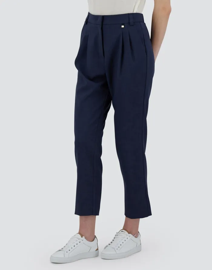 Herno TROUSERS IN FLANNELFEELING Navy Blue Women Trousers